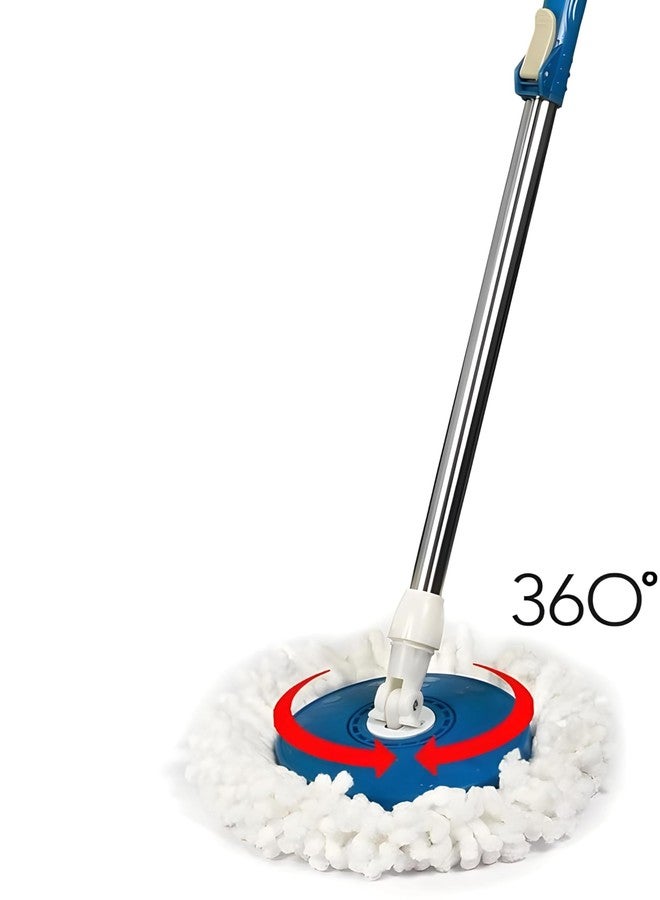 Oblivion Mop Stick Rod | Stainless Steel Spin Mop Rod with Extendable Handle with Head & Microfiber Refill | 360 Degree Rotating Pole/Pocha | Round Plate Floor Rod for Cleaning (Random Color,1Pc) - Image 4